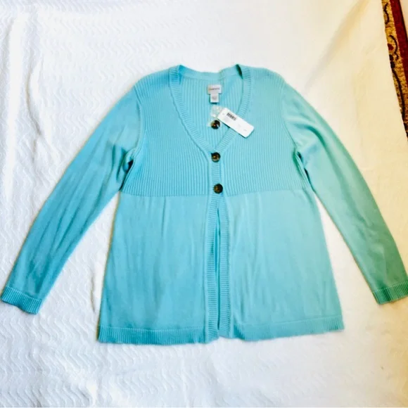 Chico’s Aqua Sky Sweater Set – Large (Chico’s size 2) - Picture 4 of 7